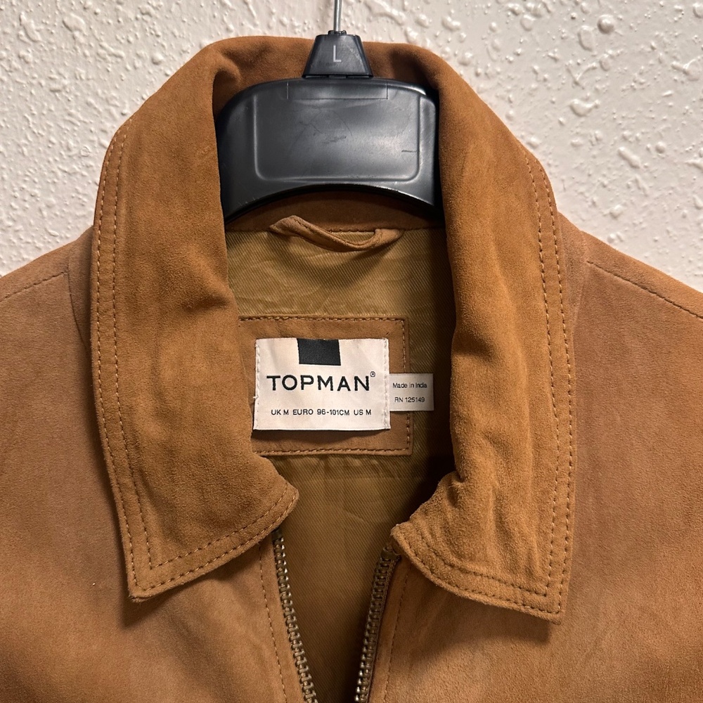 Topman Brown Suede Bomber Jacket - Picture 5 of 5